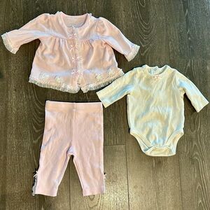 Little Me Cream Baby Girl Outfit